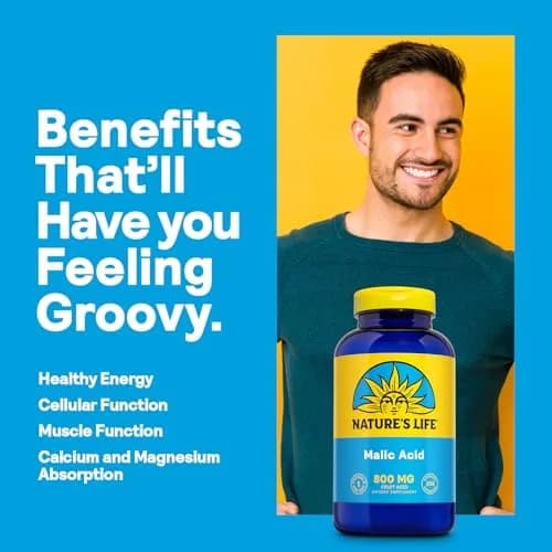 Nature's Life Malic Acid 800 mg | Chelating Agent for Energy & Muscle Comfort | 250 Vegetarian Capsules thumbnail 3