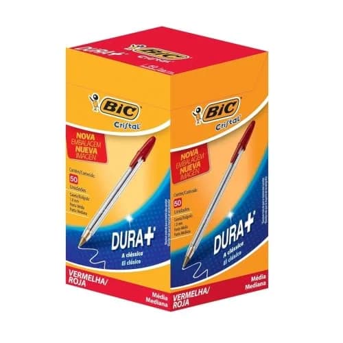 BIC Cristal Original Ballpoint Pens Medium Point 1.0 mm Red, Box of 50 | Smooth Smudge-Free Writing thumbnail 1