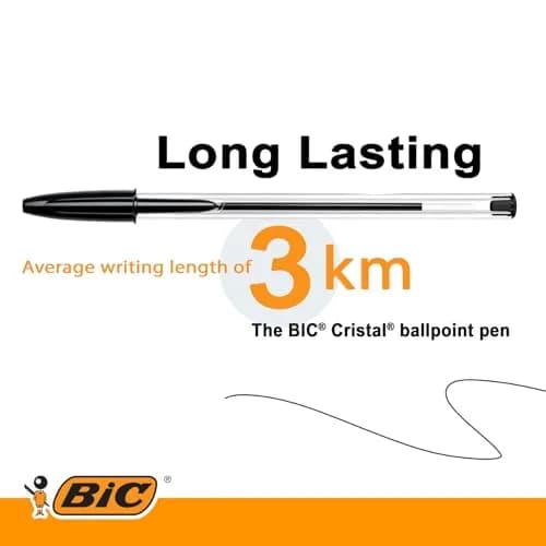 BIC Cristal Original Ballpoint Pens, Medium Point (1.0mm), Pack of 50 | Smooth Ink Flow thumbnail 5