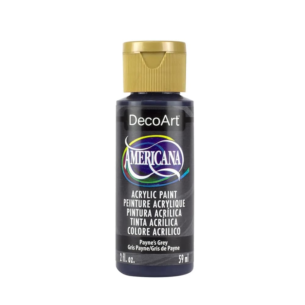 DecoArt Dazzling Metallics Acrylic Paint Shimmering Silver 59ml (2 Fl Oz) | ASTM D4236 Certified — Payne's Grey