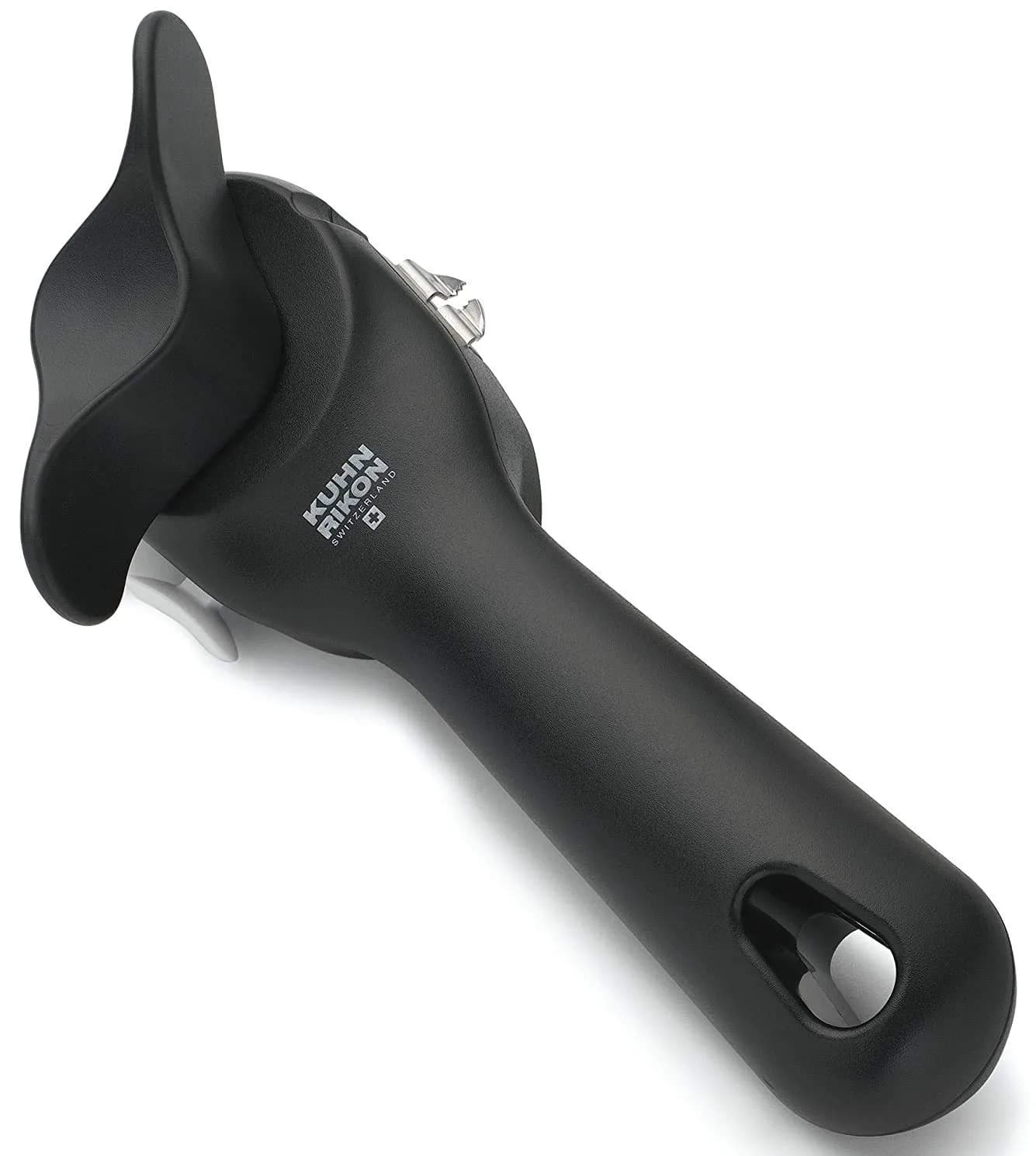 Kuhn Rikon Auto Safety LidLifter Can Opener with Ring Pull, Black 20.5 cm (7.25 x 2.5 x 3.5 inches) | Swiss-Engineered Smooth-Edge Cutting