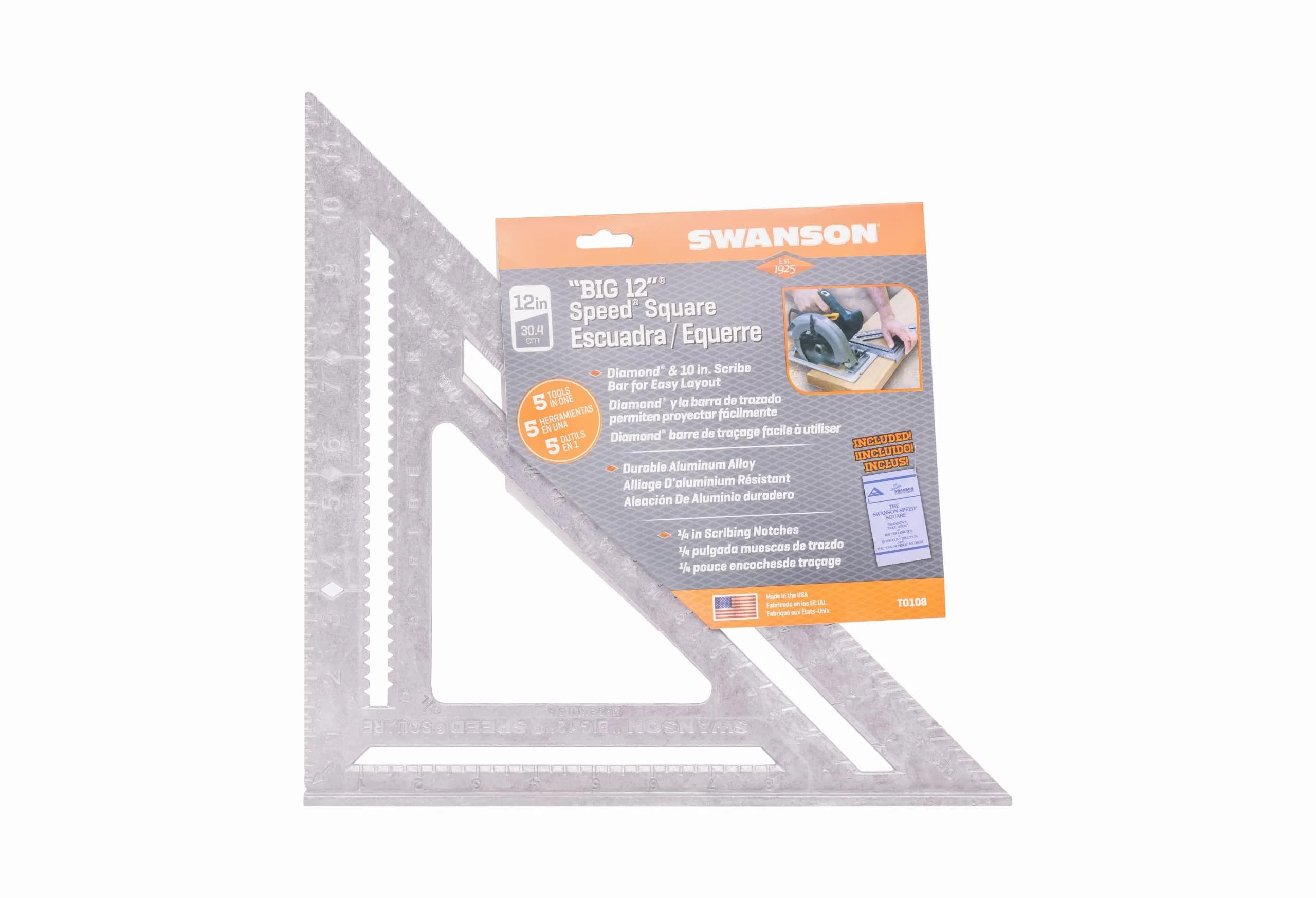Swanson Speed Square Pro 7" | Accurate 90° & 45° Layout for Framing — 12 inch
