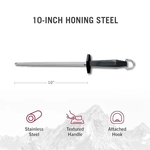 Victorinox Honing Steel 25.4 cm (10-Inch) with Black Plastic Handle | Maintains Knife Edge thumbnail 4