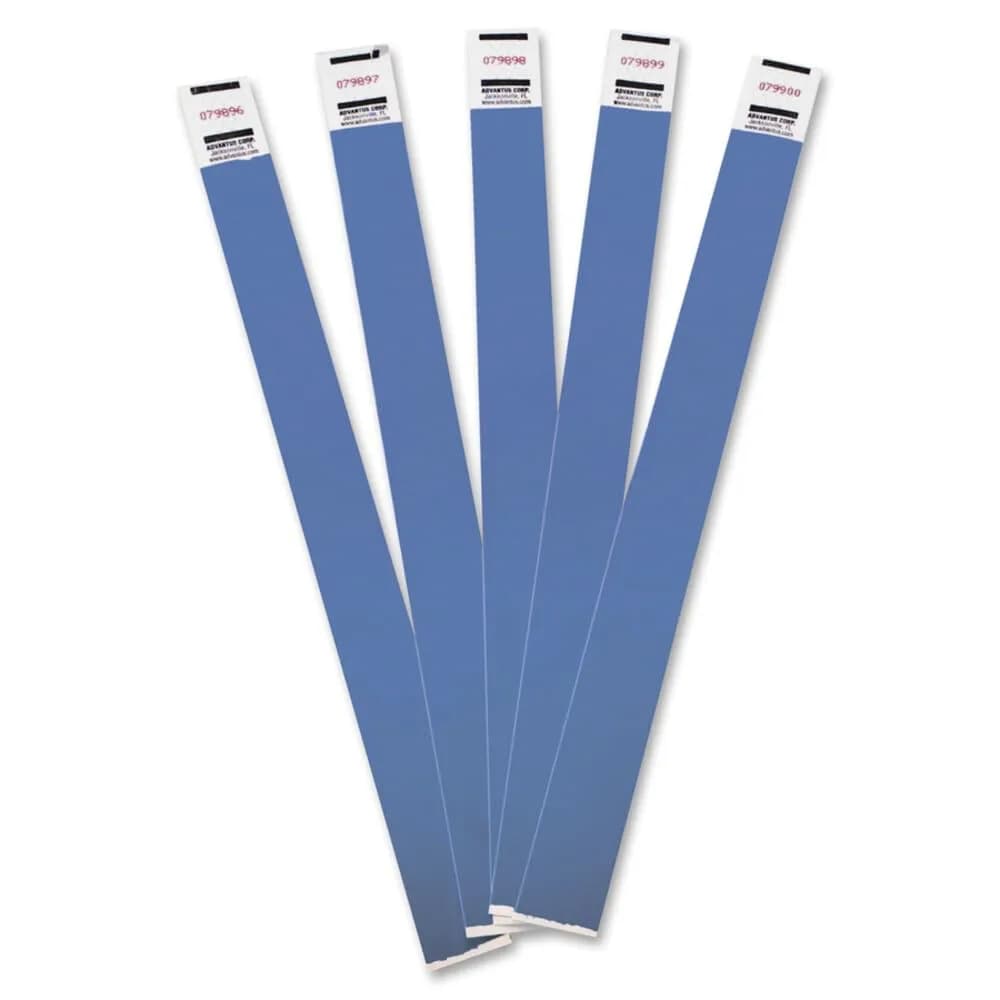 Advantus Tyvek Numbered Wristbands Yellow 100-Pack | Crowd Management Solution — Blue