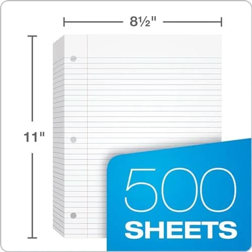Oxford Loose Leaf Paper, 500 Sheets | College Rule Filler Notebook Paper, 8-1/2" x 11", 3-Hole Punched (62349) thumbnail 2