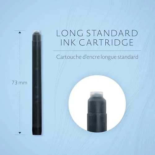 Waterman Fountain Pen Ink Cartridges, Long, Intense Black, 8 Count | Smooth, Classic Ink Refills thumbnail 2