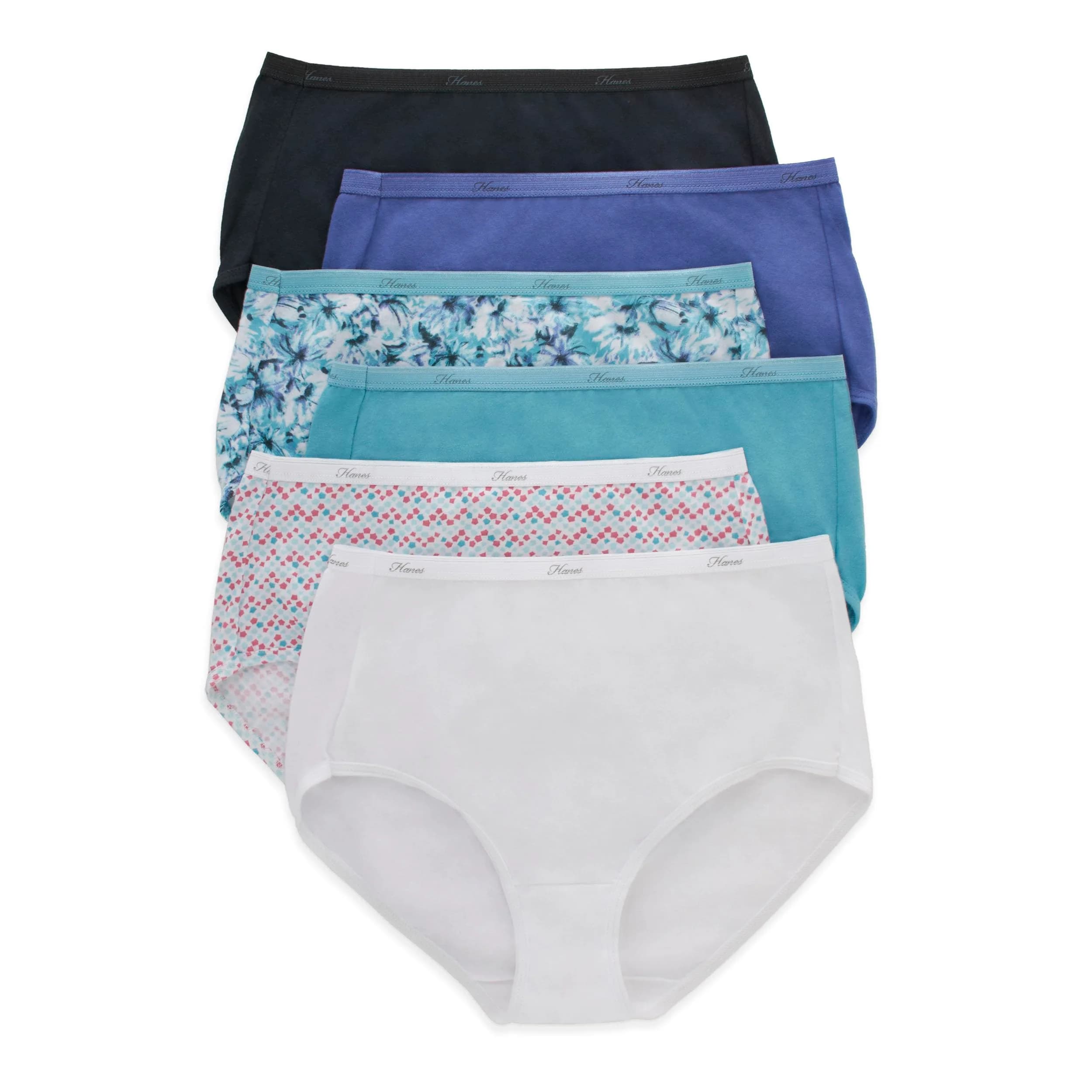 Hanes Womens High-waisted Panties 6-pack 15cm (6in) | Moisture-wicking Cotton Briefs for Everyday Comfort - main product image