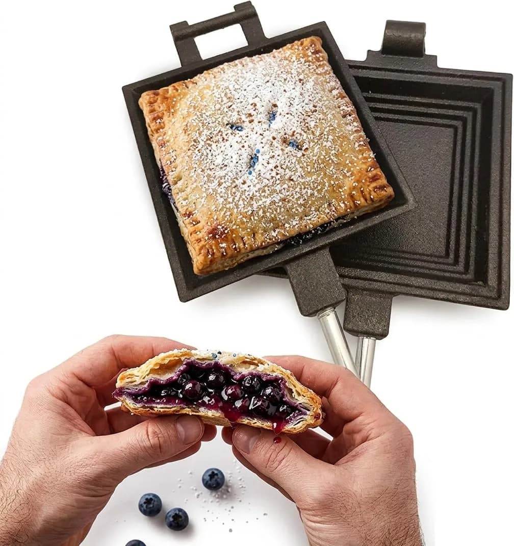 Coghlan's Cast Iron Camp Cooker - Pre-Seasoned Pie Iron Sandwich Maker for Campfire Cooking