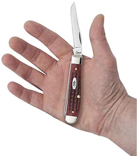 Case Mini Trapper Pocket Knife 3.5 Inches | Classic Old Red Bone Handle, Stainless Steel Blades thumbnail 6