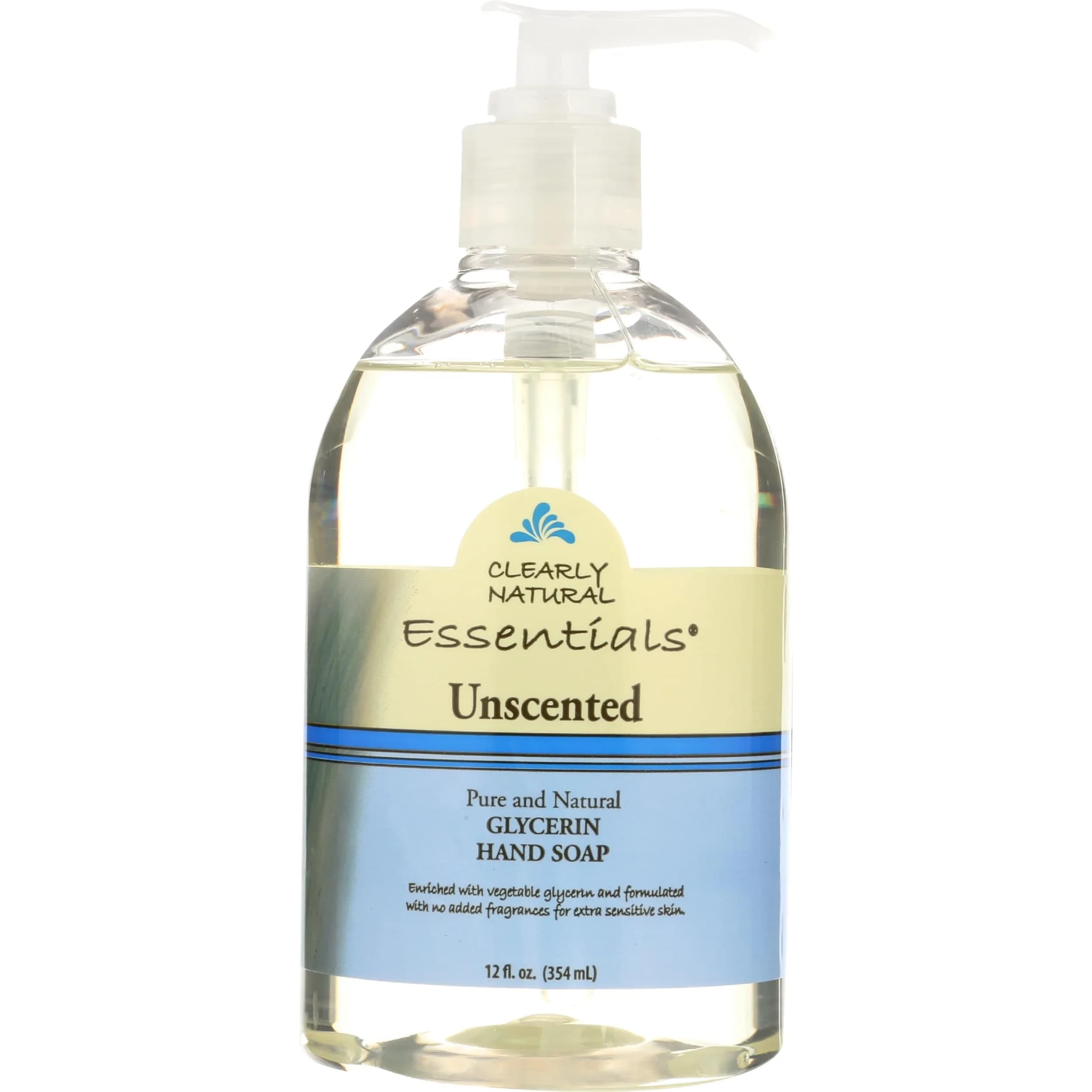 Clearly Natural Unscented Glycerin Liquid Hand Soap 355ml (12 Fl Oz) | Pure & Natural for Sensitive Skin - main product image