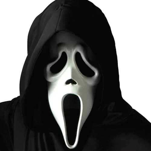 Fun World Ghost Face Mask with Black Shroud, Adult One Size | Officially Licensed Scream Movie Replica thumbnail 4