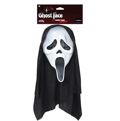 Fun World Ghost Face Mask with Black Shroud, Adult One Size | Officially Licensed Scream Movie Replica thumbnail 5