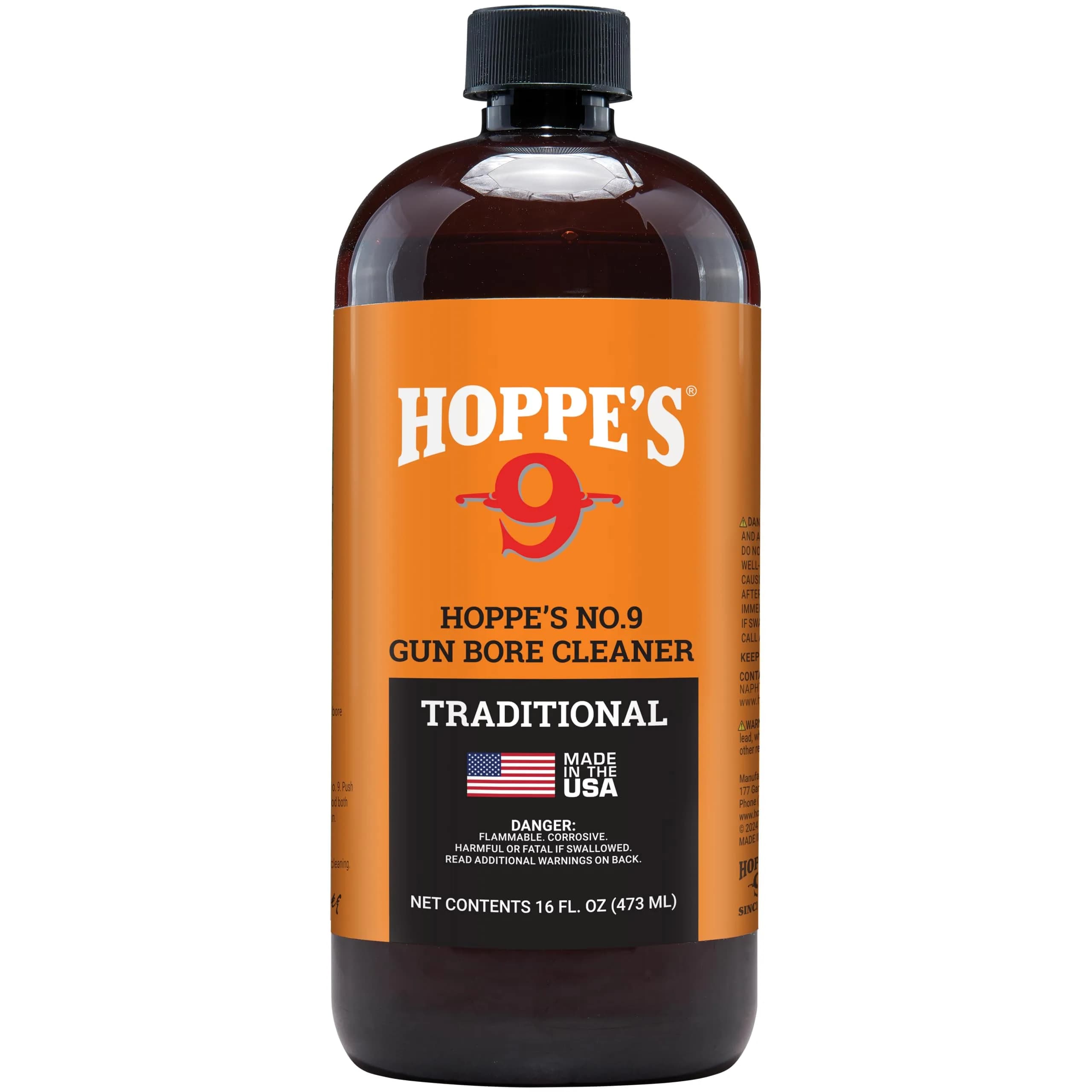 Hoppe's No. 9 Gun Bore Cleaner 473ml (16 oz) | Penetrates Deep for Rapid Cleaning - main product image