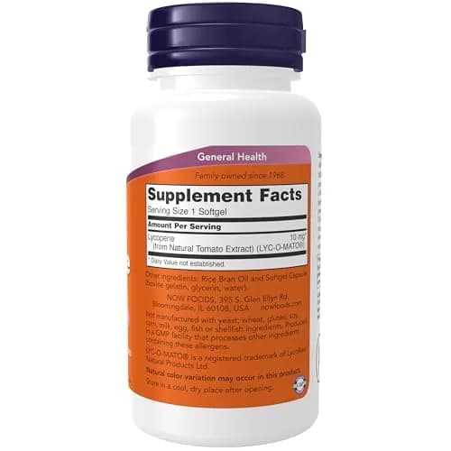 NOW Lycopene 10 mg with Tomato Extract | Supports Cardiovascular & Immune Health thumbnail 2