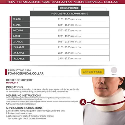 OTC Soft Contour Foam Cervical Collar Neck Support Brace, Average 3" Depth, Large | Limits Motion Against Painful Movement thumbnail 2