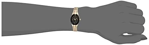 Armitron Women's Black/Gold-Tone Oval Bracelet Watch 17mm | Japanese Quartz Movement thumbnail 7