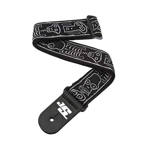 D'Addario Planet Waves 50JS01 Joe Satriani Guitar Strap, Skull n' Bones | Adjustable nylon strap with Satriani artwork thumbnail 1