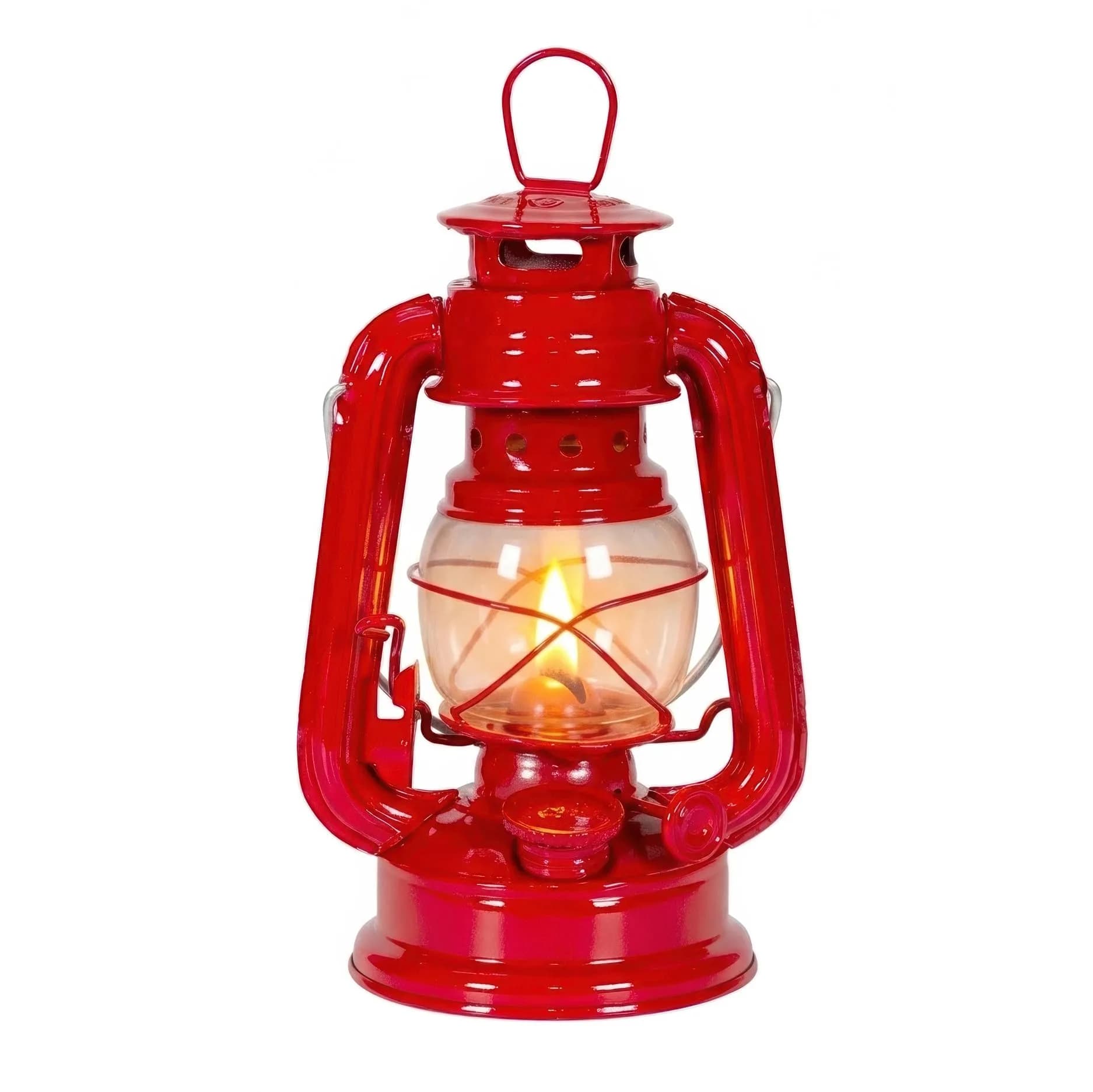 Stansport 12-inch Hurricane Lantern (127) Red | Classic Vintage Design for Camping, Cabins & Emergencies — 8 Inch