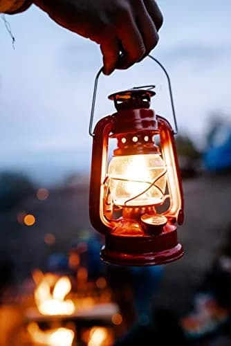 Stansport 8" Hurricane Lantern Red | Classic Metal Fuel Lamp for Camping & Outdoors thumbnail 6
