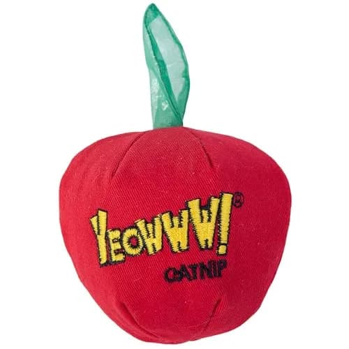 Yeowww! Catnip Apple Cat Toy 4 inch | 100% Organic Catnip, Crinkly Stem & Leaf thumbnail 1