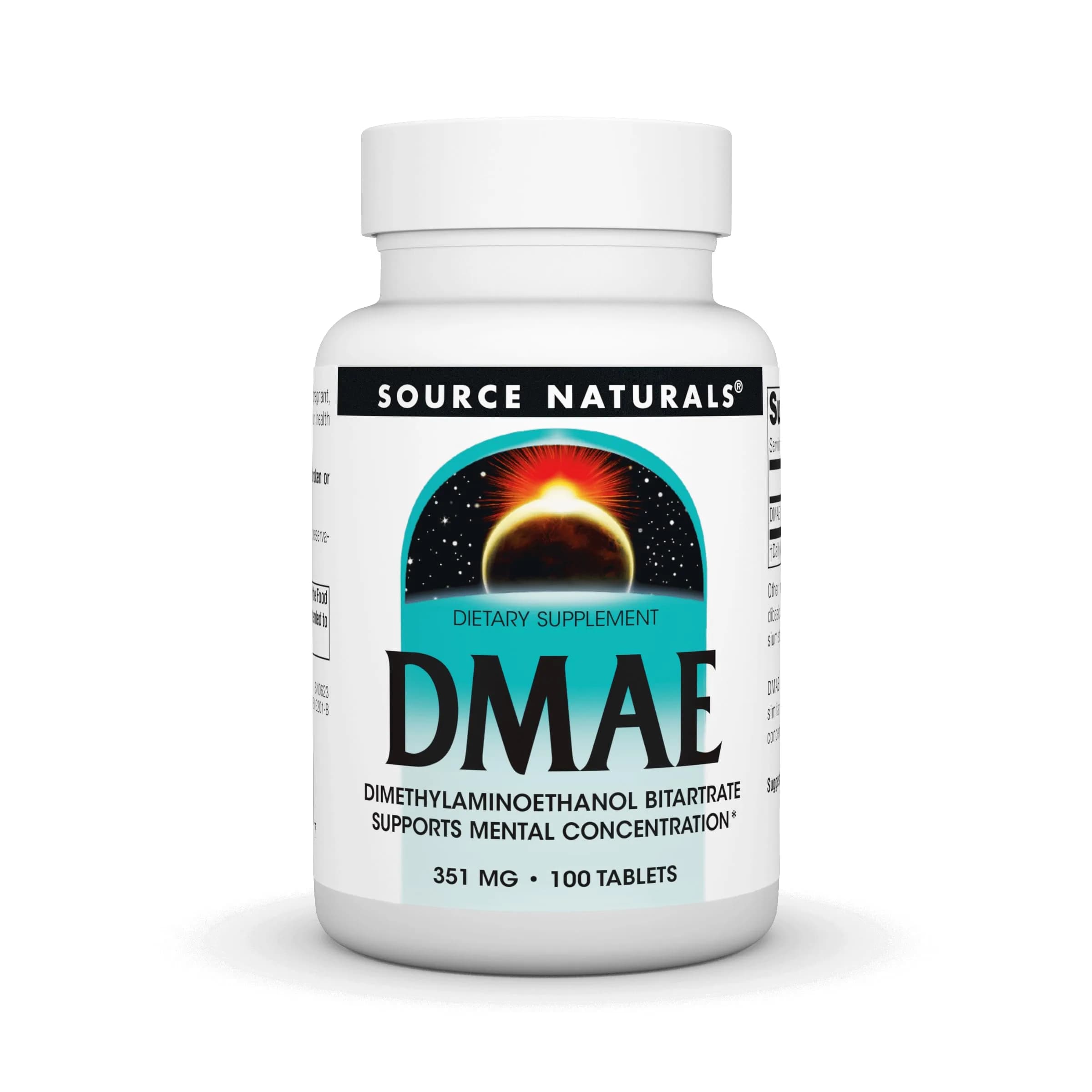 Source Naturals DMAE 351 mg 100 Tablets | Supports Mental Concentration & Brain Health — Tablet
