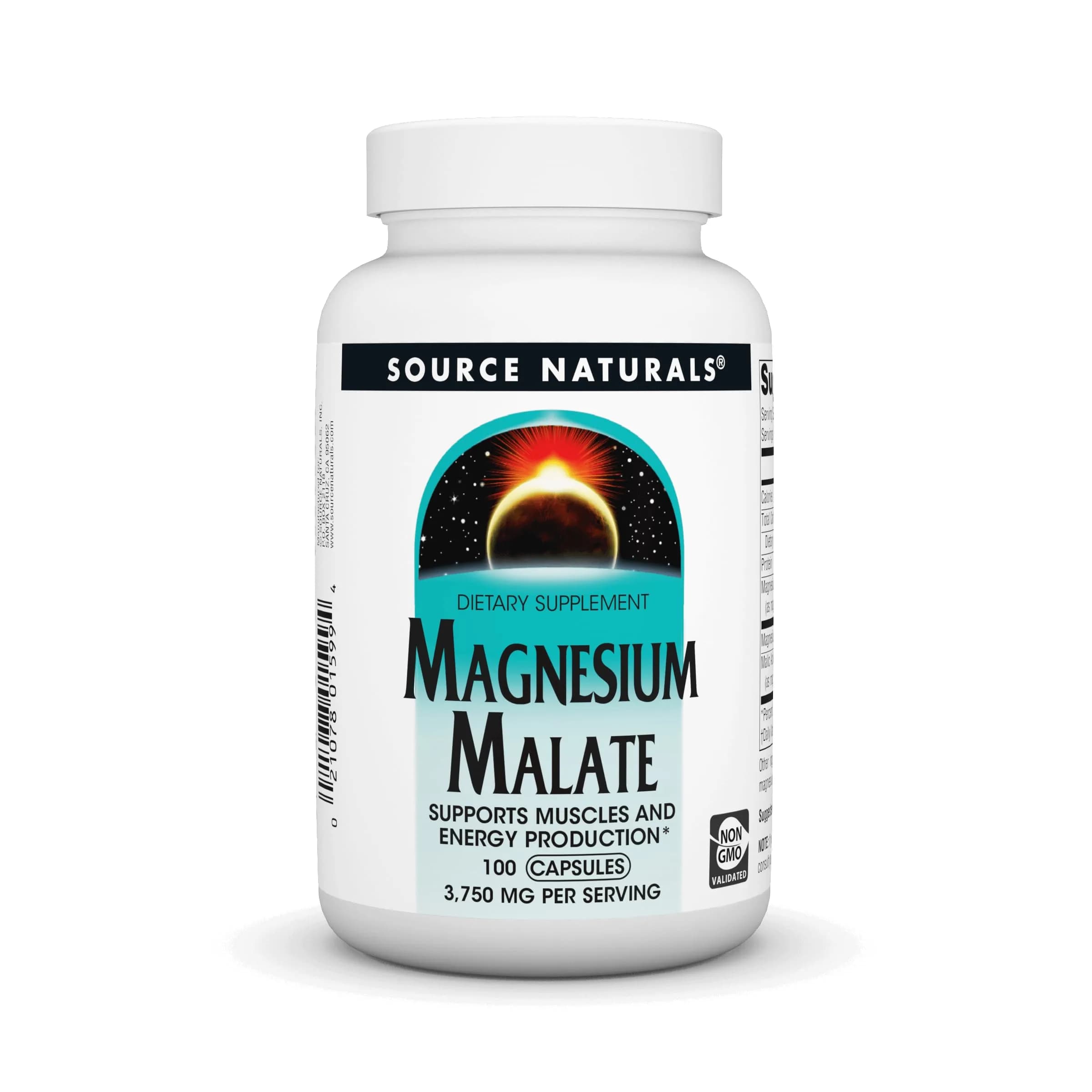 Source Naturals Magnesium Malate Capsules 3750 mg (100 Count) | Supports Muscle & Energy Production