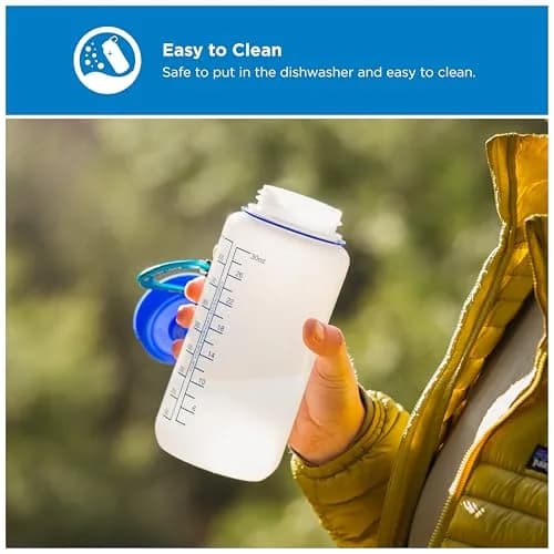 Nalgene Wide Mouth 32 oz (946 ml) BPA-Free HDPE Water Bottle | Leak-Proof & Durable for Everyday Adventures thumbnail 3