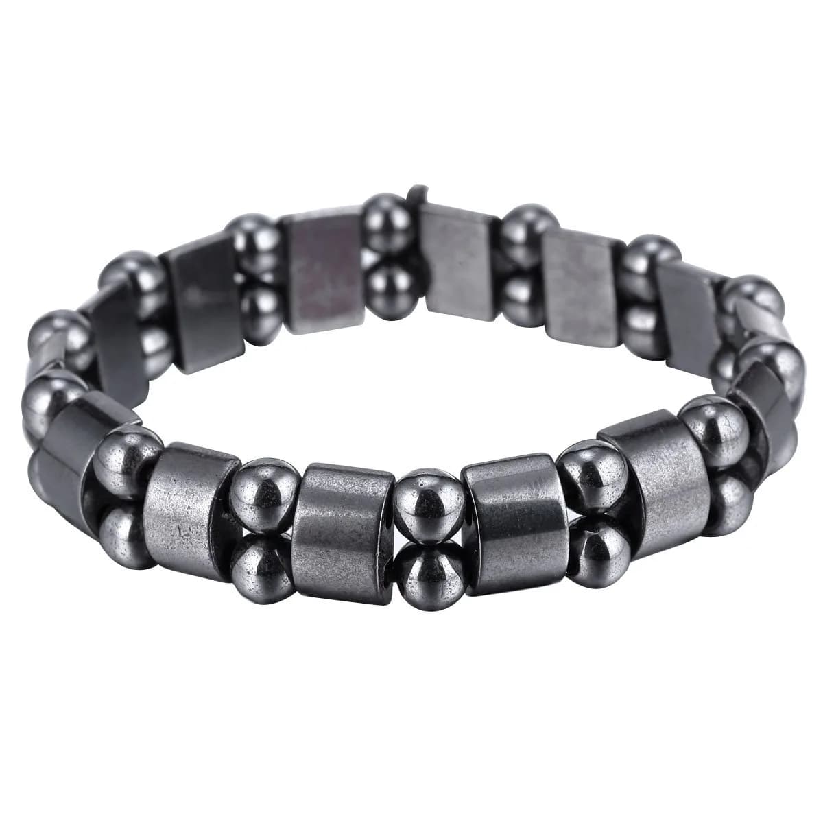 VIKI LYNN Hematite Magnetic Bracelets for Men and Women | Adjustable Magnetic Fidget Wristband Jewelry Gift - main product image