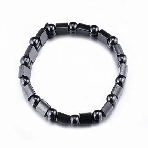 VIKI LYNN Hematite Magnetic Bracelets for Men and Women | Adjustable Magnetic Fidget Wristband Jewelry Gift thumbnail 2