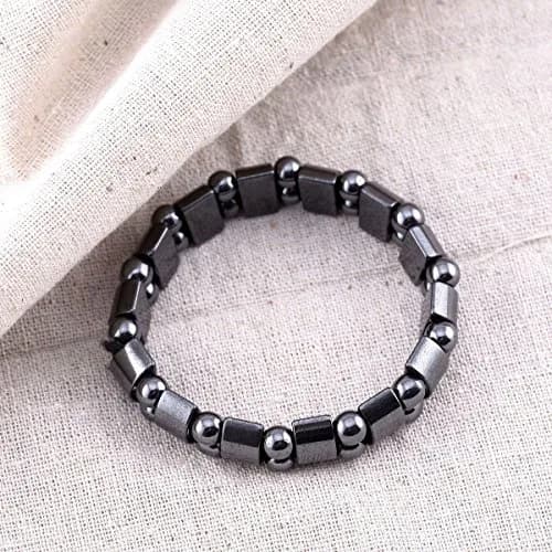 VIKI LYNN Hematite Magnetic Bracelets for Men and Women | Adjustable Magnetic Fidget Wristband Jewelry Gift thumbnail 3