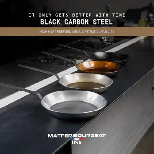 Matfer Bourgeat Black Carbon Steel Crêpe Pan 19.6cm (7 5/8") | Induction Compatible Heavy Duty Fry Pan thumbnail 5