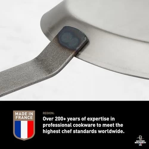 Matfer Bourgeat Black Carbon Steel Crêpe Pan 19.6cm (7 5/8") | Induction Compatible Heavy Duty Fry Pan thumbnail 6