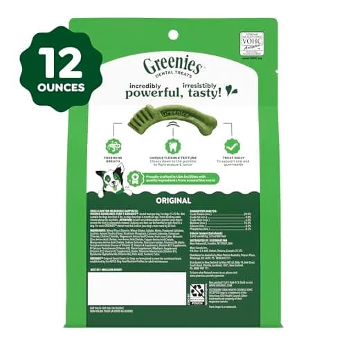 Greenies Petite Natural Dental Dog Treats, Original Flavor, 20 Count | Supports Plaque & Tartar, Fresh Breath (100-120c) thumbnail 9