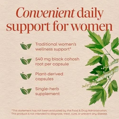 Nature's Way Black Cohosh Root Capsules 100 Count Vegan | Traditional Women's Herbal Supplement thumbnail 3