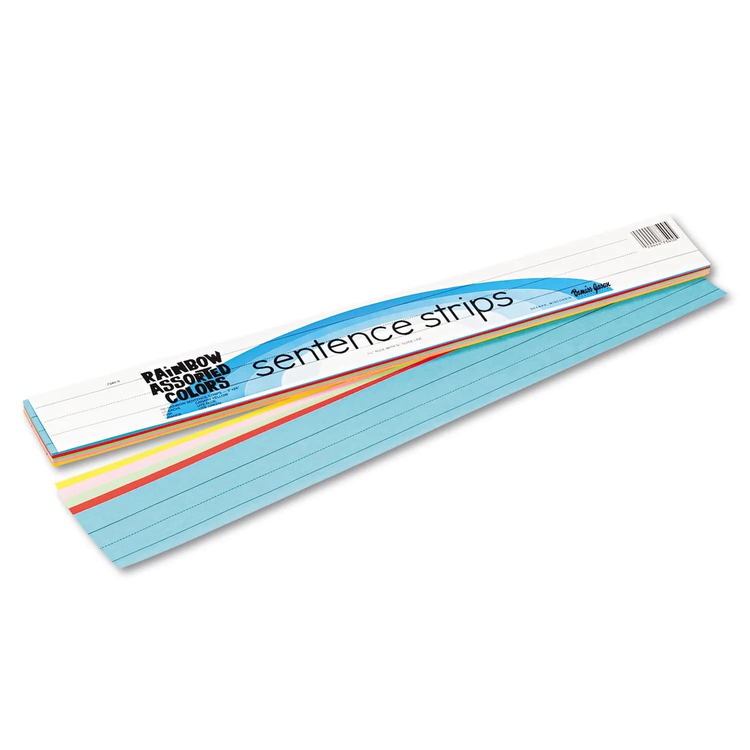 Creativity Inspired Rainbow Kraft Lightweight Sentence Strips 3" x 24" (100 Strips, Assorted Colors) | Teaching Sentence Structure & Word Walls - main product image