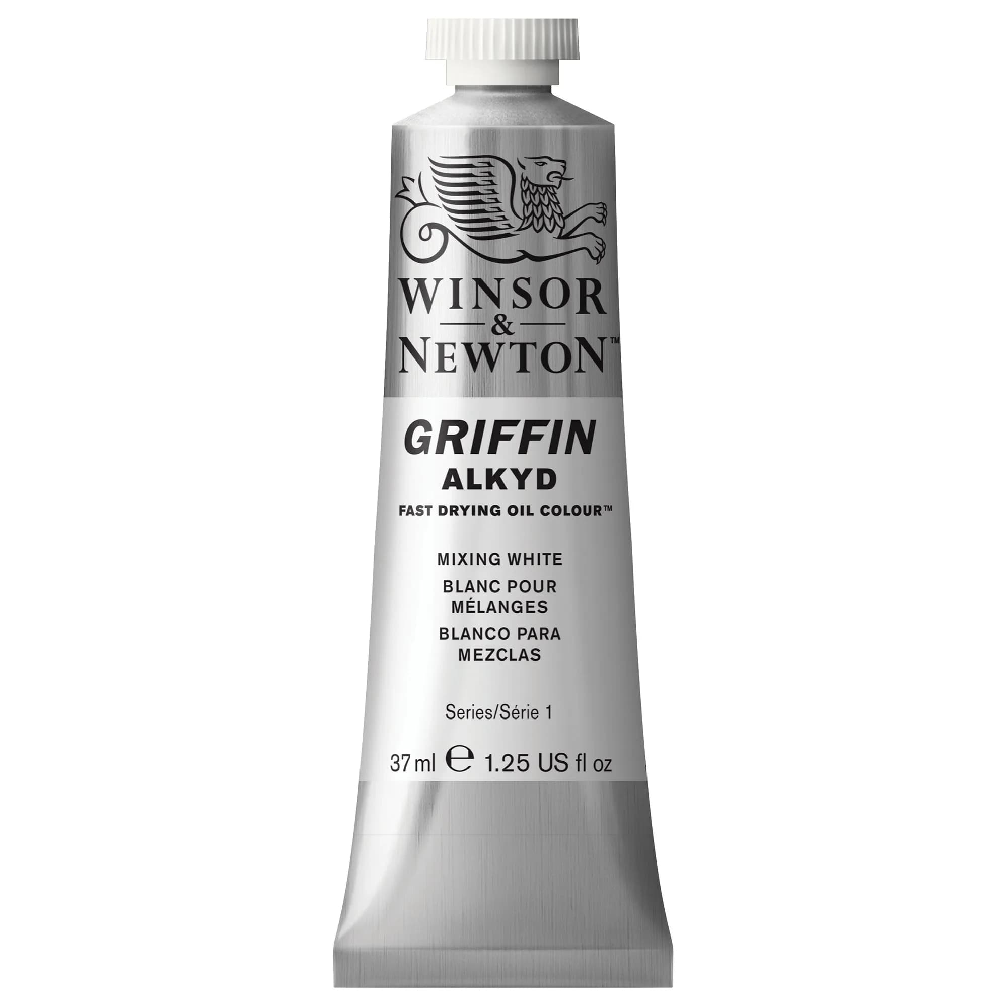 Winsor & Newton Griffin Alkyd Fast Drying Oil Paint, Raw Sienna | Quick Dry Oil Color for Artists — Mixing White / 1.25-oz Tube