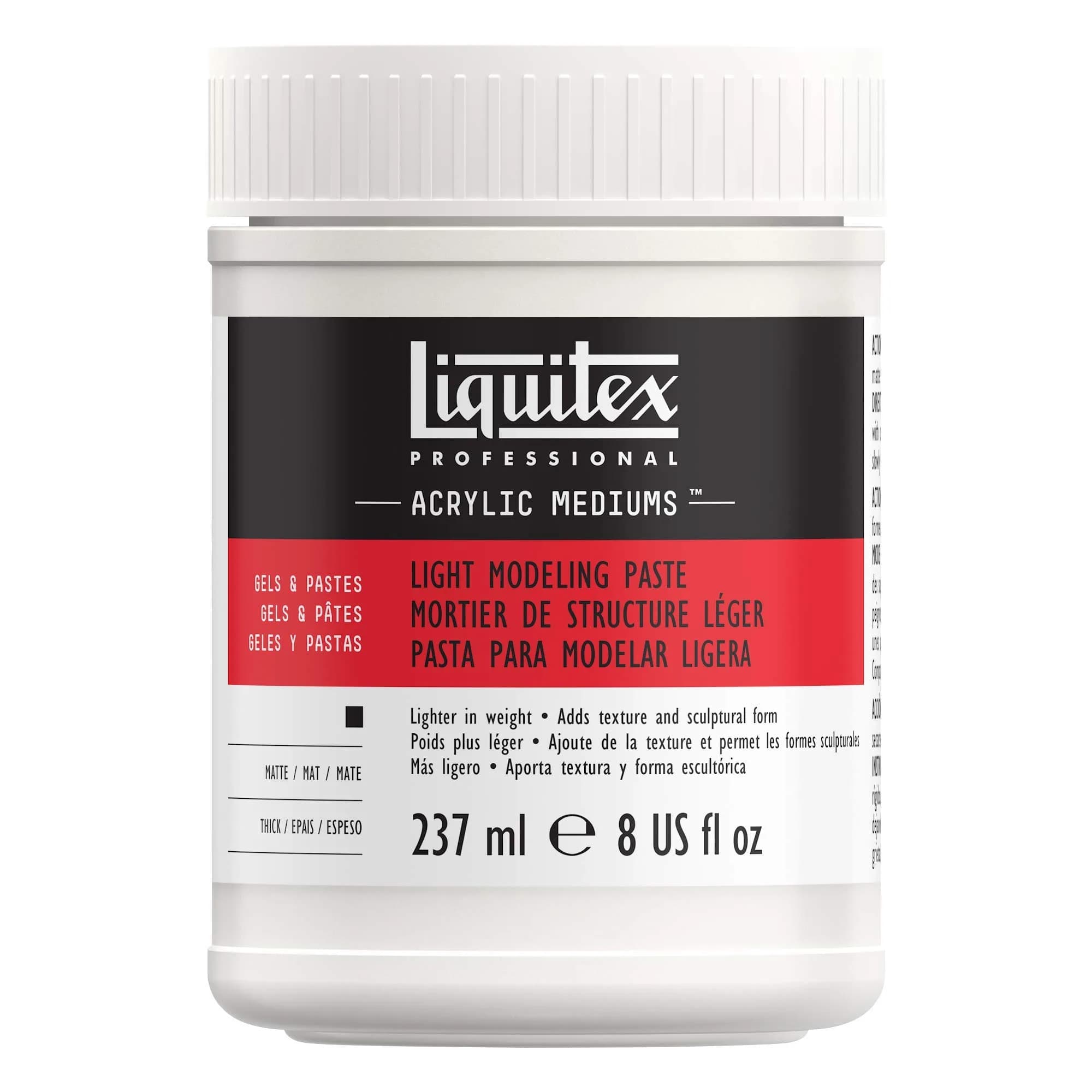 Liquitex Professional Light Modeling Paste 237ml (8-oz) | Lightweight Sculptural Gel for Art - main product image