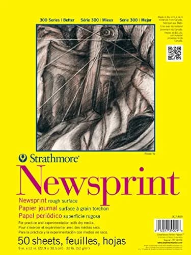 Strathmore 300 Series Newsprint Pad 25cm x 30cm (9 x 12 inches) 50 Sheets | Rough Paper for Sketching thumbnail 1
