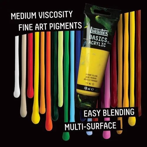 Liquitex BASICS Acrylic Paint, 118ml (4-oz) Tube, Cadmium Yellow Medium Hue | Lightfast Artist-Quality Colors thumbnail 4