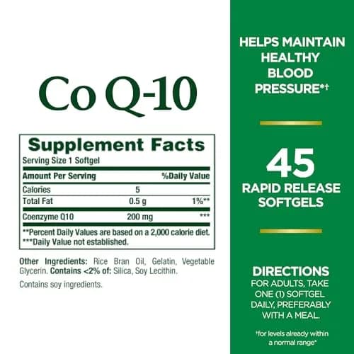 Nature's Bounty CoQ10 200mg Rapid Release Softgels 45 Count thumbnail 2