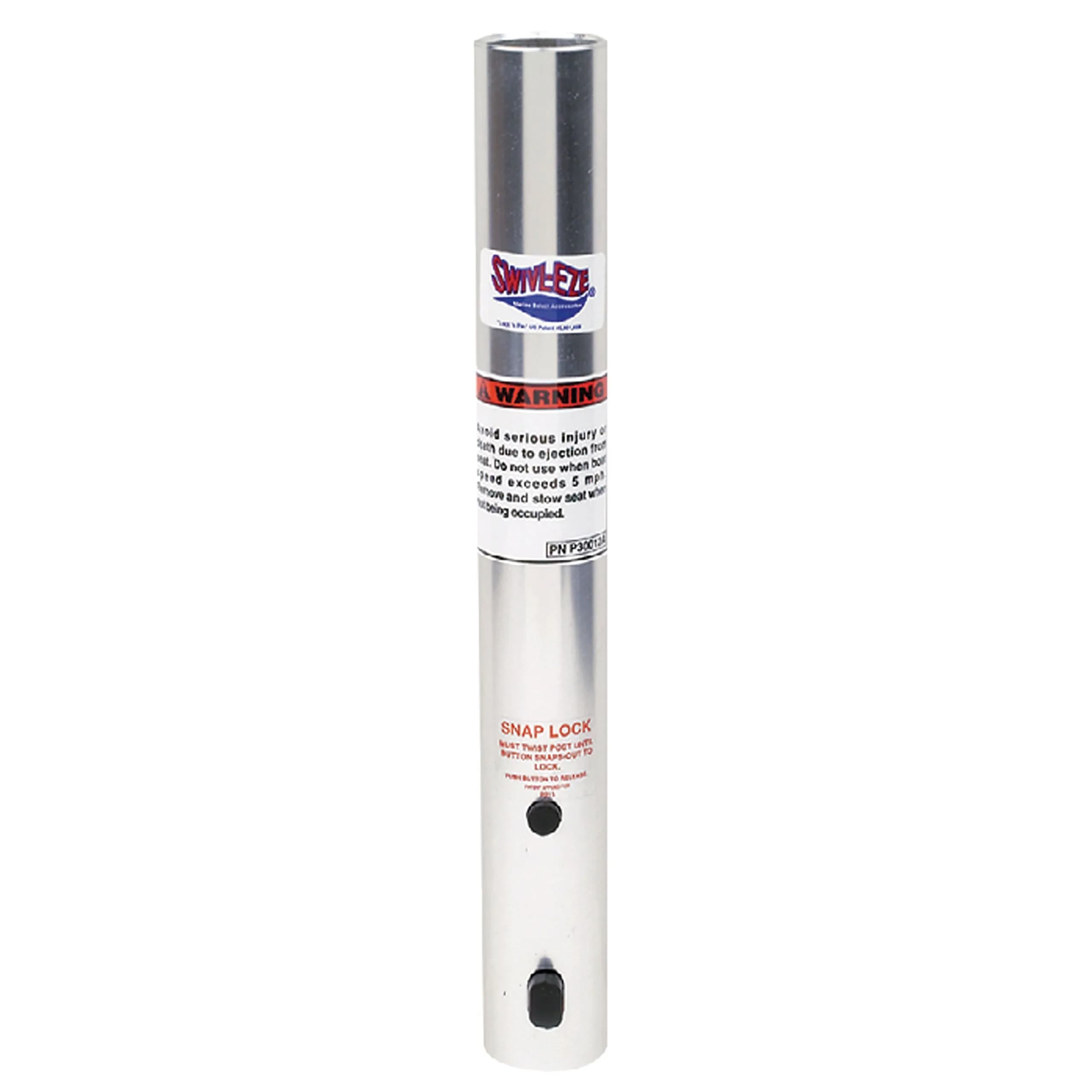 Attwood Snap-Lock 1.77" Fixed Height Post - 13" | Aluminum Boat Seat Post with Locking Safety — Silver