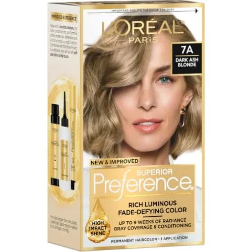 L'Oreal Paris Superior Preference 7A Dark Ash Blonde Permanent Hair Color thumbnail 1