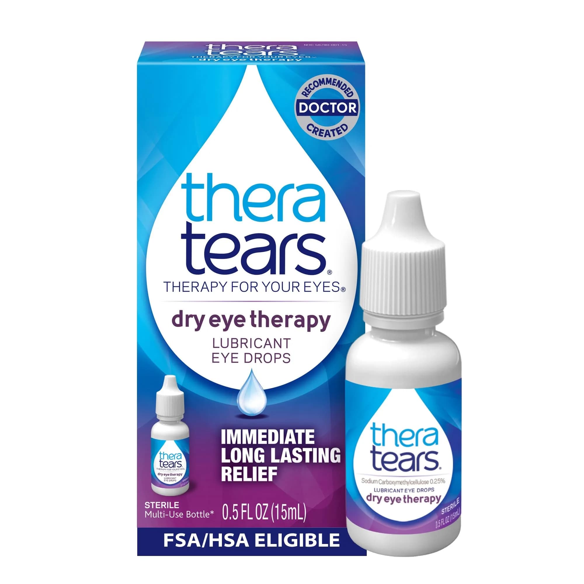 TheraTears Dry Eye Drops Lubricating 15ml (0.5 Fl Oz) | Doctor Recommended for Immediate Relief - main product image