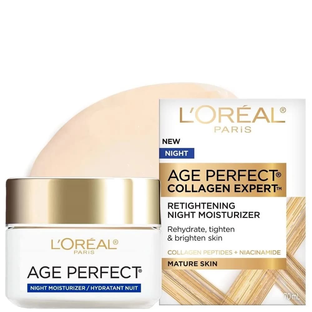 L'Oreal Paris Age Perfect Night Cream 75ml (2.5 Oz) | Anti-Aging Face Moisturizer with Soy Seed Proteins