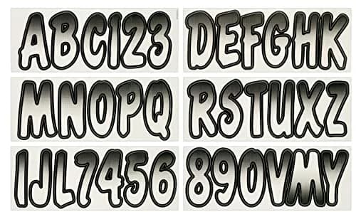 Hardline Products Series 200 Boat Registration Kit 3 Inch White/Black Gradient | USCG Compliant Marine Vinyl Lettering & Numbers thumbnail 1