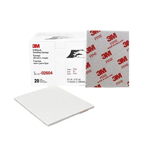 3M Softback Sanding Sponge, 02604, 4 1/2 in x 5 1/2 in, Fine Grit | Flexible, Precise Hand Sanding Tool thumbnail 1
