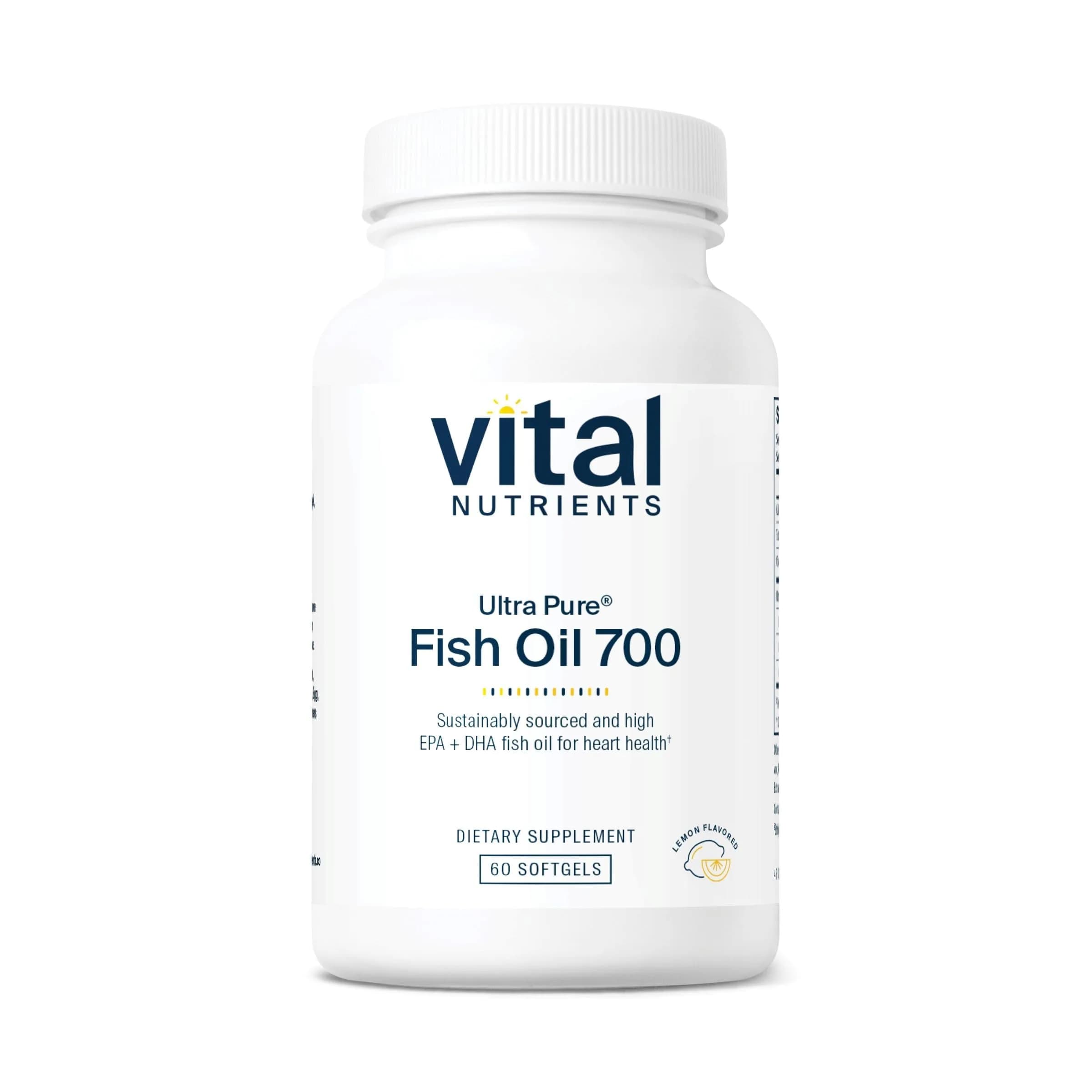 Vital Nutrients Ultra Pure Fish Oil 700 | Omega-3 EPA & DHA, Lemon Flavor, 60 Softgels - main product image
