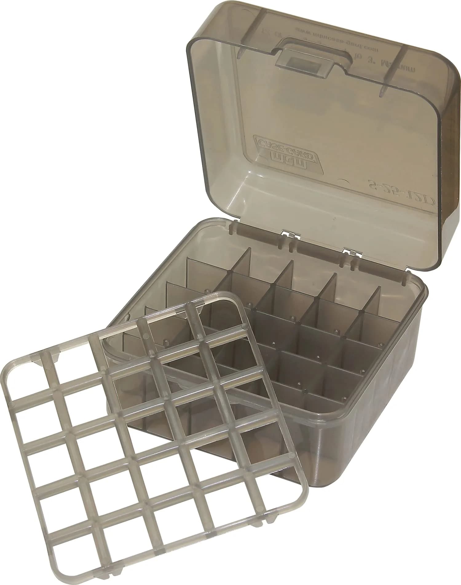 MTM Case-Gard S25D-11 Shotshell Box 25-Round Capacity | Holds 12, 16, 20 Gauge Up To 3 Inches — Clear Smoke