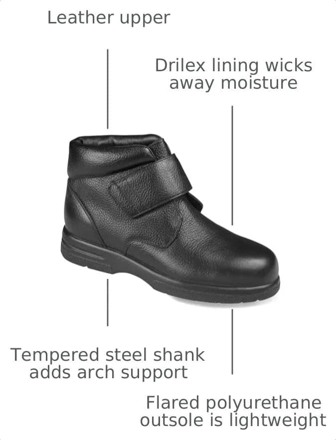 Drew Big Easy Boot Black 11.5 US Wide | Comfort & Style with Therapeutic Support thumbnail 3