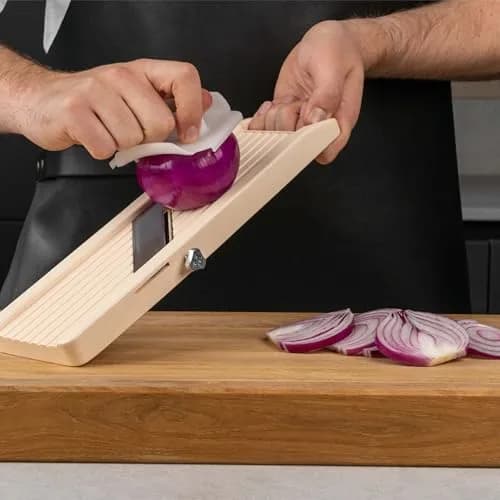Benriner Japanese Mandolin Vegetable Slicer | Ultra-Sharp Steel Blades, Adjustable Thickness, 31.5cm thumbnail 4